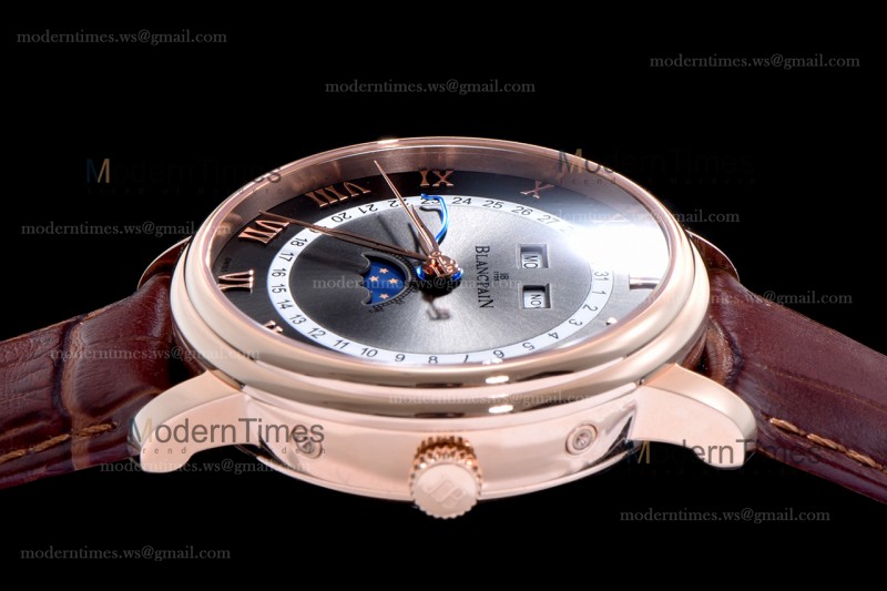 Blancpain Villeret RG/LE Blk/Bro Sapphire ZBF Automatic 6654-3613-55B