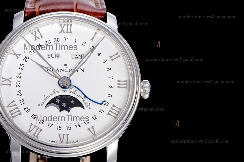 Blancpain Villeret SS/LE Wht/BroSapphire OMF Automatic 6654A-1127-55B