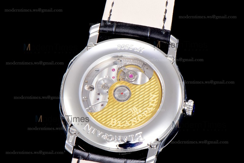 Blancpain Villeret SS/LE Wht/Blk Sapphire OMF Automatic 6654A-1127-55B