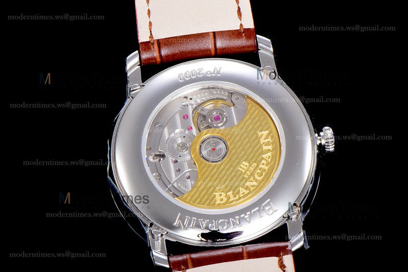 Blancpain Villeret SS/LE Wht/BroSapphire OMF Automatic 6654A-1127-55B