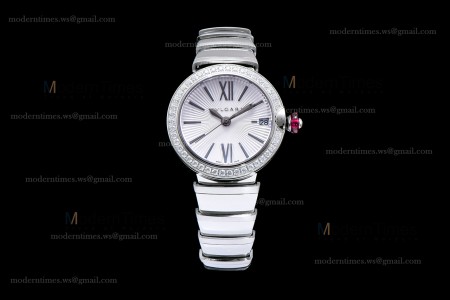 Bvlgari LVCEA Series Diams SS/SS Wht BVF Automatic/Quartz 102195 LU28C6SSD