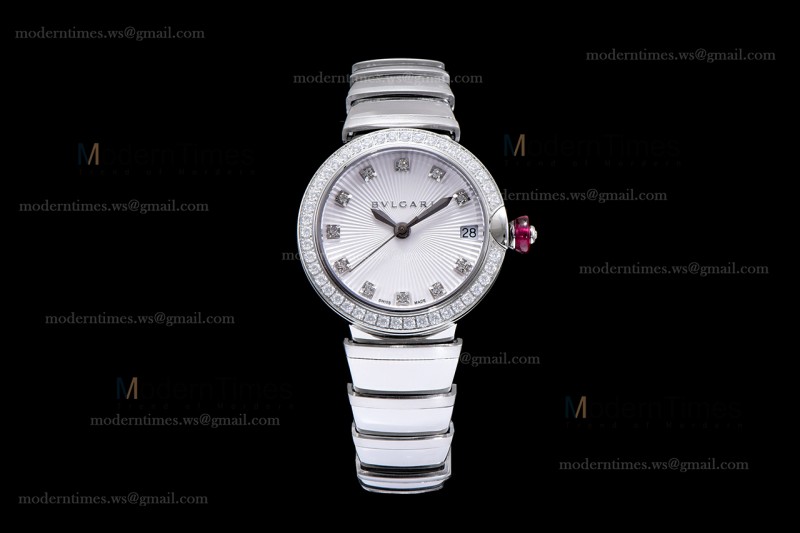 Bvlgari LVCEA Series Diams SS/SS Wht BVF Automatic/Quartz 102195 LU28C6SSD