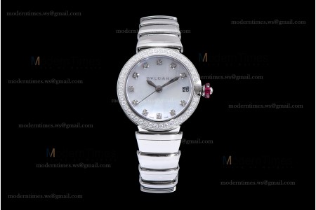 Bvlgari LVCEA Series Diams SS/SS Wht BVF Automatic/Quartz 102195 LU28C6SSD