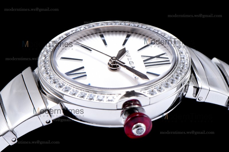 Bvlgari LVCEA Series Diams SS/SS Wht BVF Automatic/Quartz 102195 LU28C6SSD