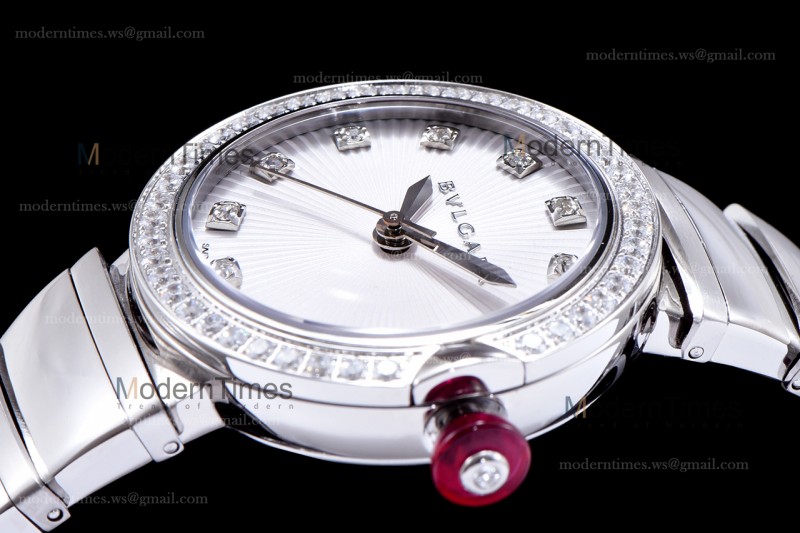 Bvlgari LVCEA Series Diams SS/SS Wht BVF Automatic/Quartz 102195 LU28C6SSD