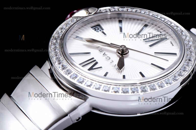 Bvlgari LVCEA Series Diams SS/SS Wht BVF Automatic/Quartz 102195 LU28C6SSD