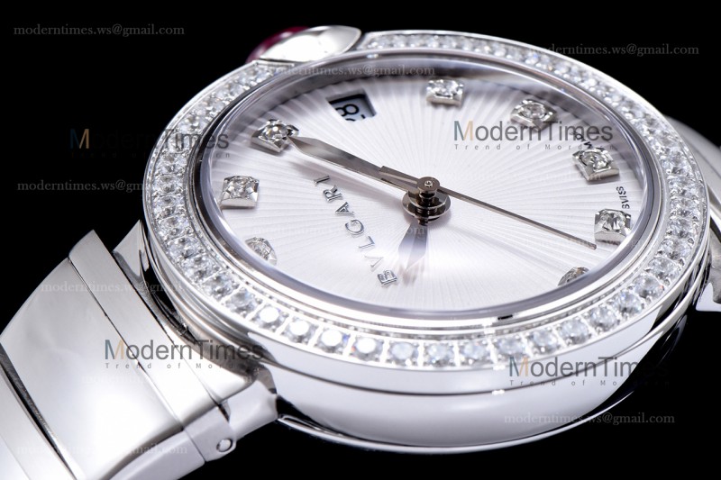 Bvlgari LVCEA Series Diams SS/SS Wht BVF Automatic/Quartz 102195 LU28C6SSD