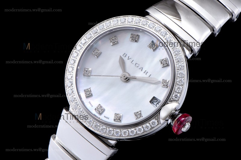 Bvlgari LVCEA Series Diams SS/SS Wht BVF Automatic/Quartz 102195 LU28C6SSD