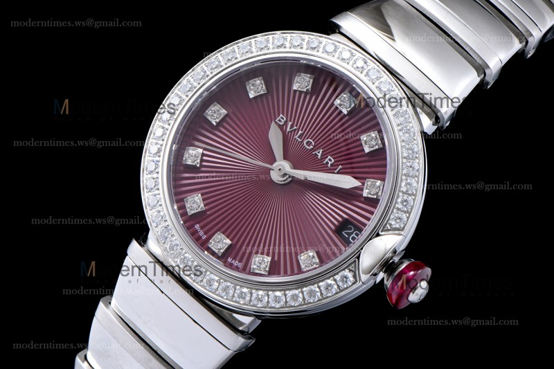 Bvlgari LVCEA Series Diams SS/SS Red BVF Automatic/Quartz 102195 LU28C6SSD