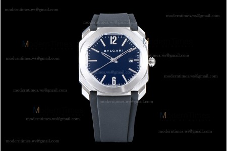 Bvlgari OCTO Series SS/RU Blu/Blk JIF Quartz 101964 BGO41BSLD