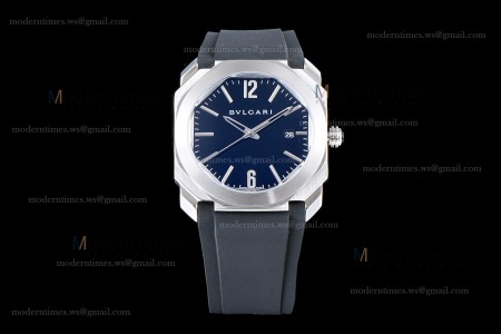 Bvlgari OCTO Series SS/RU Blu/Blk JIF Quartz 101964 BGO41BSLD