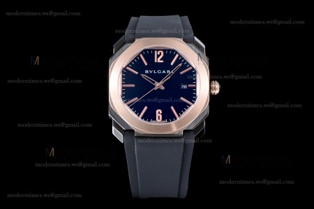 Bvlgari OCTO Series RG/RU Blk/Blk JIF PVD Quartz 102485 BGO41BBSPGVD
