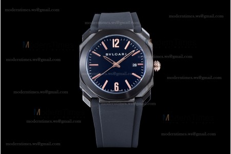 Bvlgari OCTO Series PVD/RU Blk/Blk JIF Quartz 102581 BGO41BBSVD