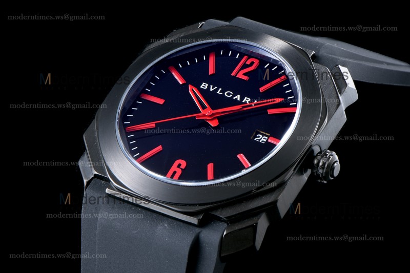 Bvlgari OCTO Series PVD/RU Blk/Blk JIF Quartz 102738