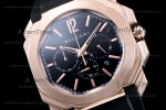 Bvlgari OCTO Series RG/RU Blk/Blk JIF Quartz 102115 BGOP41BGLDCH