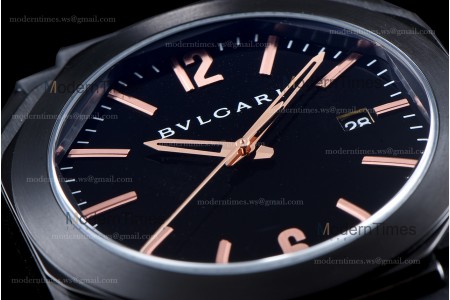 Bvlgari OCTO Series PVD/RU Blk/Blk JIF Quartz 102581 BGO41BBSVD