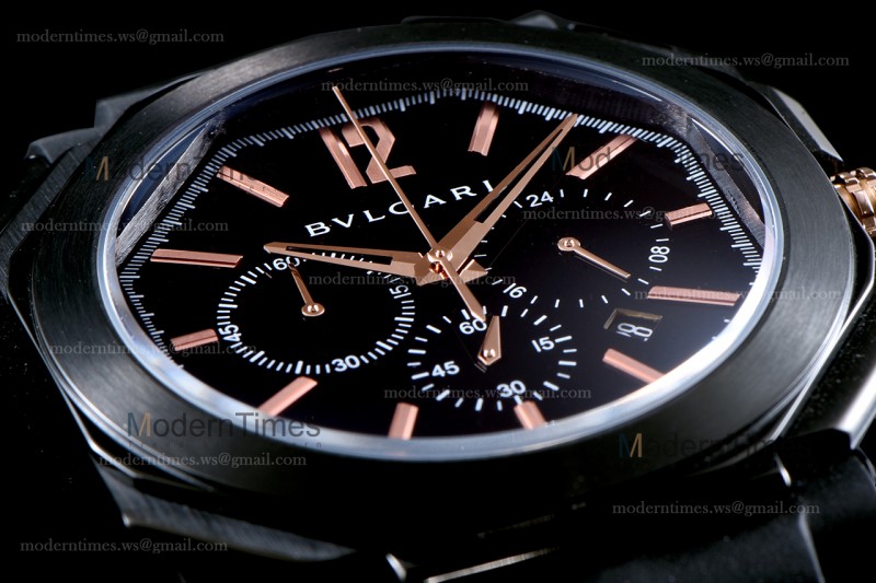 Bvlgari OCTO Series PVD/RU Blk/Blk JIF Quartz 102630