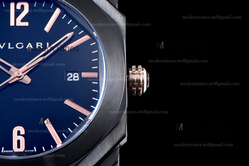 Bvlgari OCTO Series PVD/RU Blk/Blk JIF Quartz 102581 BGO41BBSVD