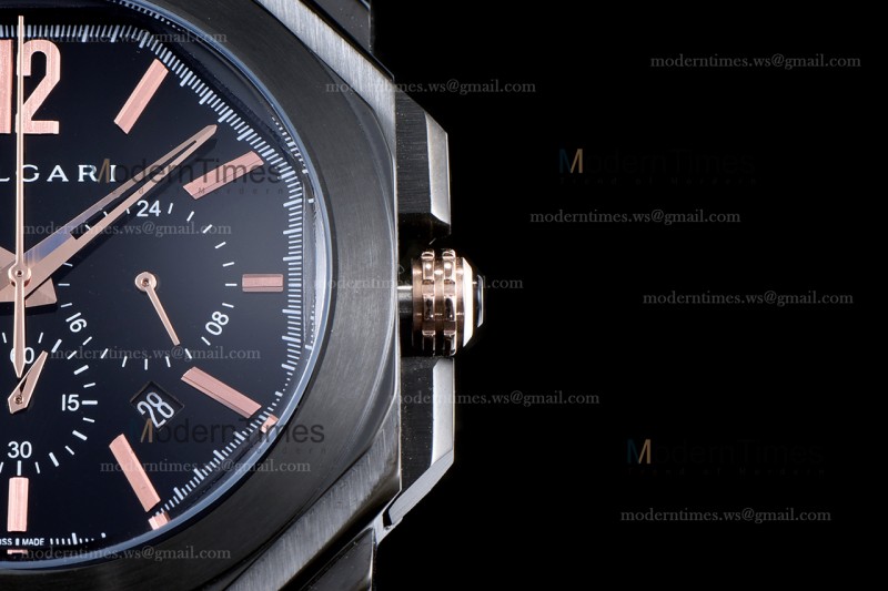 Bvlgari OCTO Series PVD/RU Blk/Blk JIF Quartz 102630