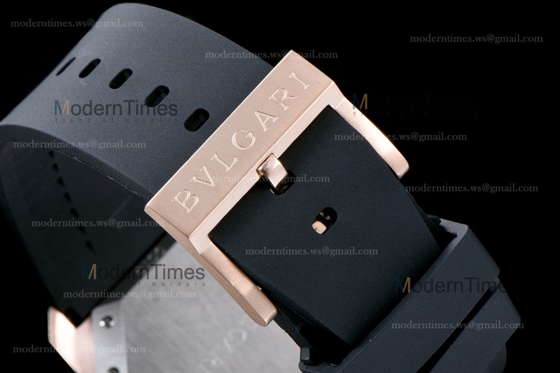 Bvlgari OCTO Series RG/RU Blk/Blk JIF Quartz 101963 BGOP41BGLD