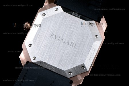 Bvlgari OCTO Series RG/RU Wht/Blk JIF Quartz 102119 BGOP38WGLD