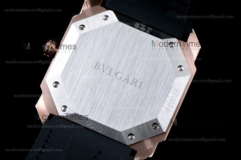 Bvlgari OCTO Series RG/RU Blk/Blk JIF Quartz 101963 BGOP41BGLD