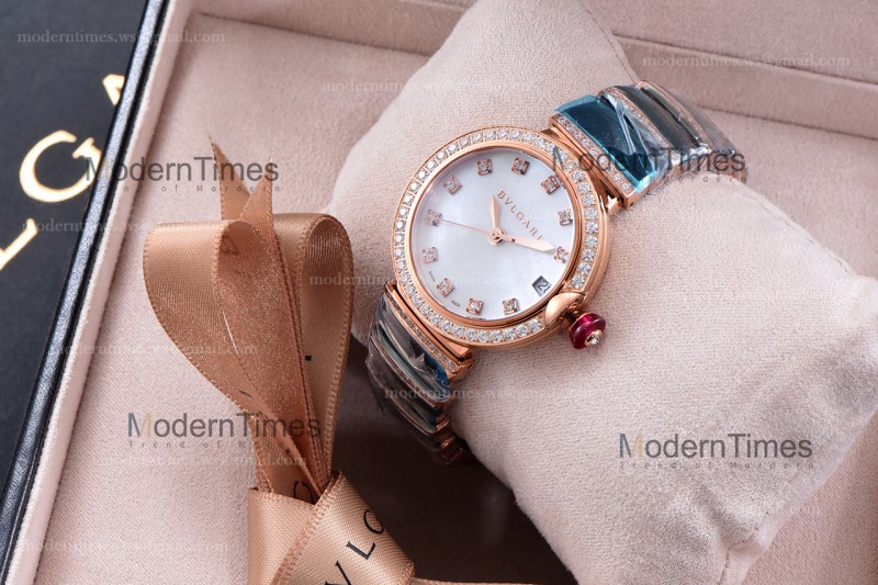 Bvlgari LVCEA Series Diams RG/RG Wht BVF Automatic/Quartz 