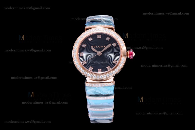 Bvlgari LVCEA Series Diams RG/RG Blk BVF Automatic/Quartz 