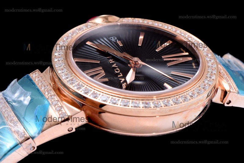 Bvlgari LVCEA Series Diams RG/RG Blk BVF Automatic/Quartz 