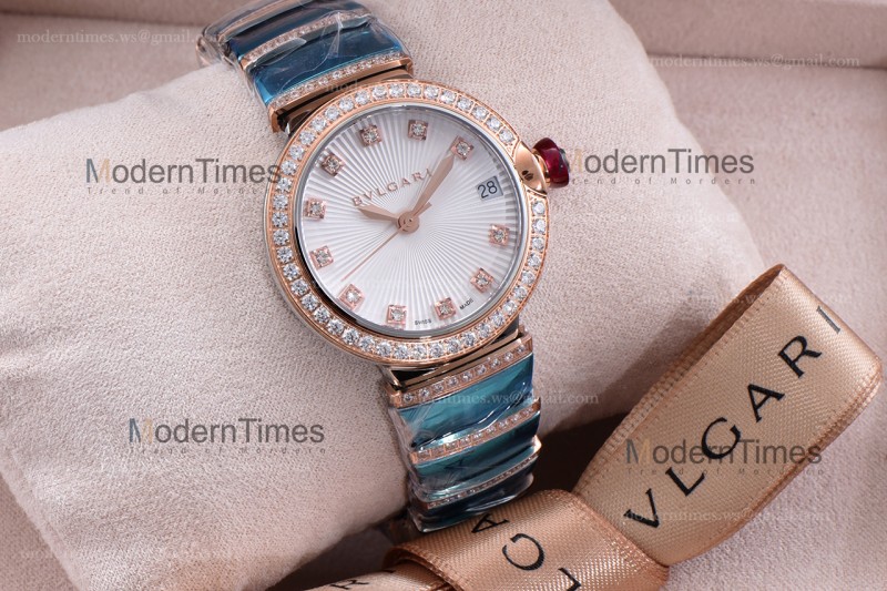 Bvlgari LVCEA Series Diamonds RG/RG TT Wht BVF Automatic/Quartz 