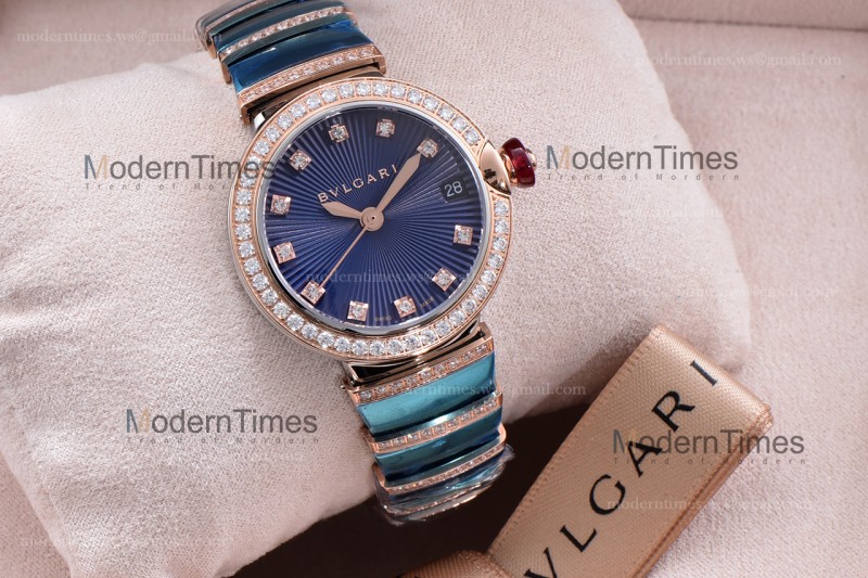 Bvlgari LVCEA Series Diamonds RG/RG TT Blu BVF Automatic/Quartz 