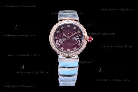 Bvlgari LVCEA Series Diamonds RG/RG TT Red BVF Automatic/Quartz 
