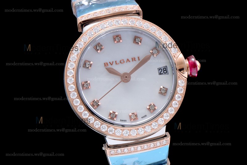 Bvlgari LVCEA Series Diamonds RG/RG TT Wht BVF Automatic/Quartz 