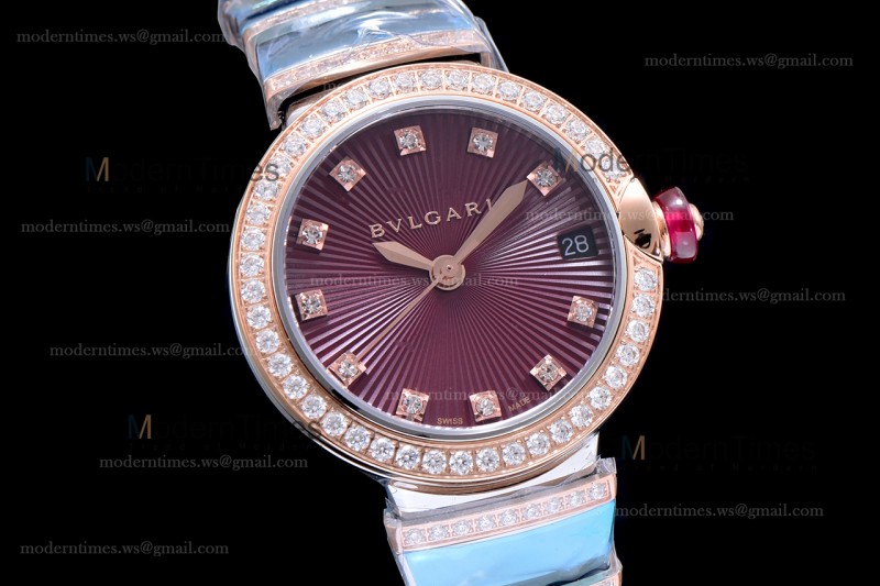 Bvlgari LVCEA Series Diamonds RG/RG TT Red BVF Automatic/Quartz 