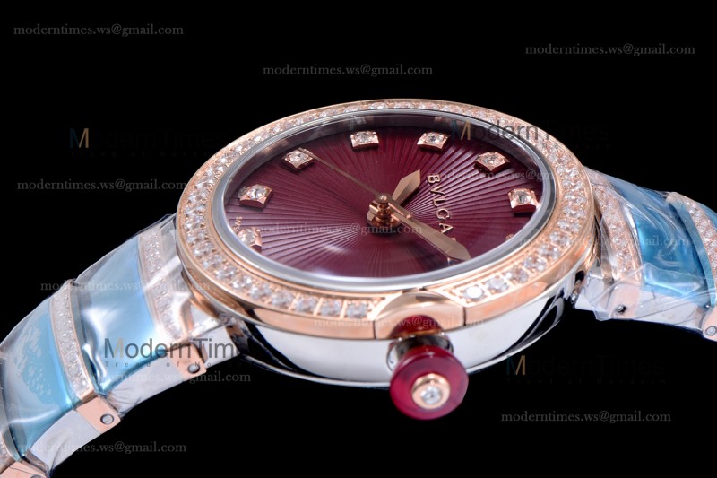 Bvlgari LVCEA Series Diamonds RG/RG TT Red BVF Automatic/Quartz 
