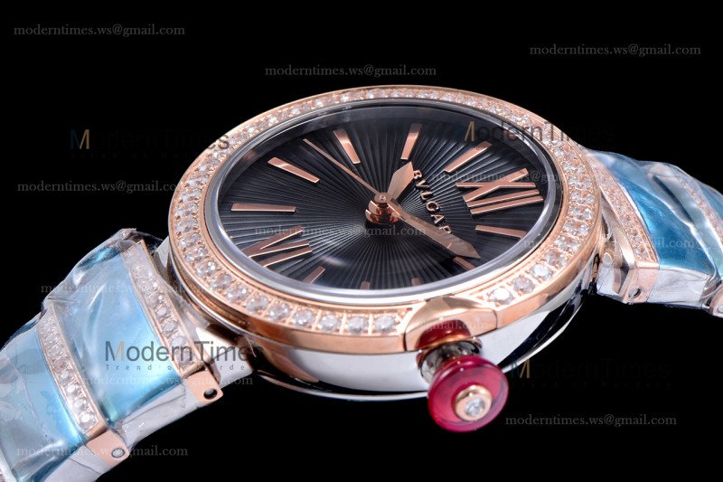 Bvlgari LVCEA Series Diamonds RG/RG TT Blk BVF Automatic/Quartz 