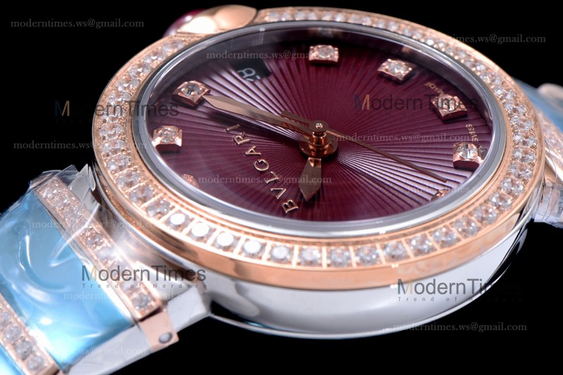 Bvlgari LVCEA Series Diamonds RG/RG TT Red BVF Automatic/Quartz 