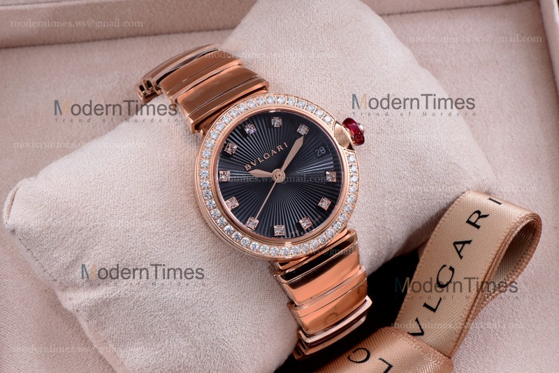 Bvlgari LVCEA Series Diams RG/RG Blk BVF Automatic/Quartz 