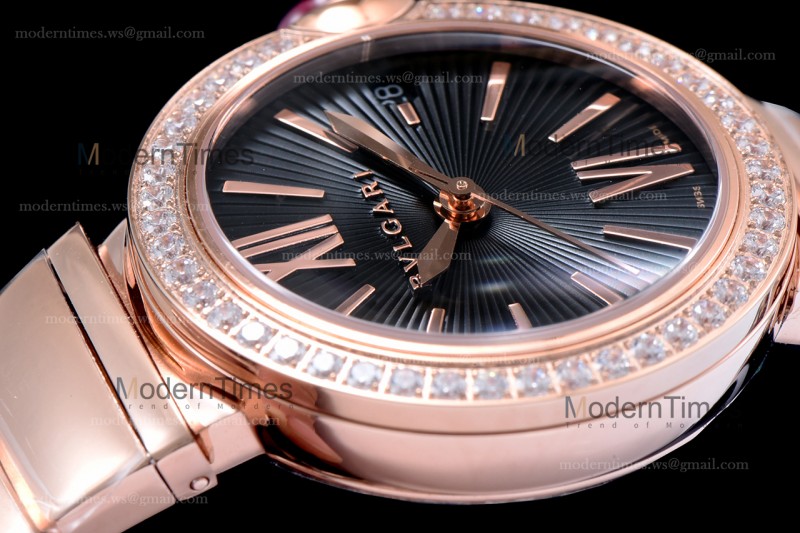 Bvlgari LVCEA Series Diams RG/RG Blk BVF Automatic/Quartz 