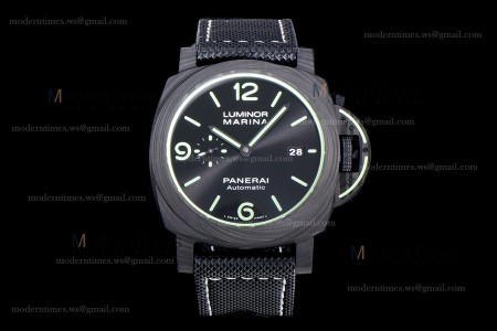 Panerai Luminor Series Carbon SS/LE Blk/Blk VSF Automatic PAM01118