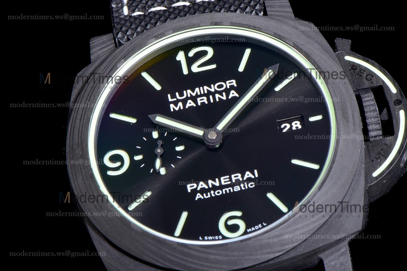 Panerai Luminor Series Carbon SS/LE Blk/Blk VSF Automatic PAM01118