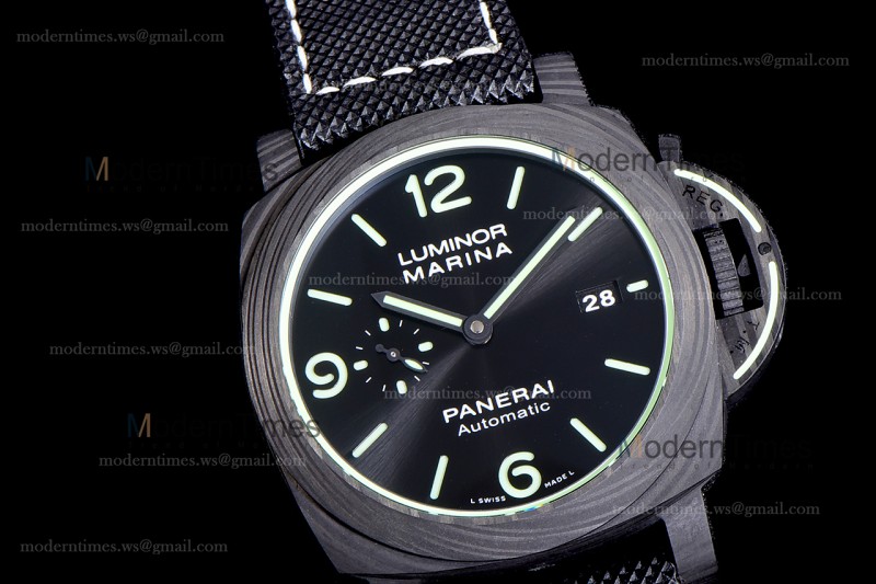 Panerai Luminor Series Carbon SS/LE Blk/Blk VSF Automatic PAM01118