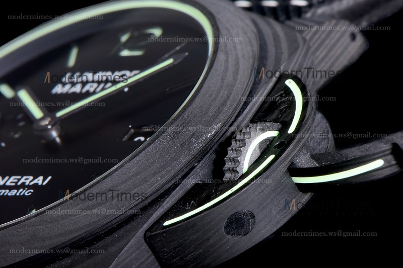 Panerai Luminor Series Carbon SS/LE Blk/Blk VSF Automatic PAM01118