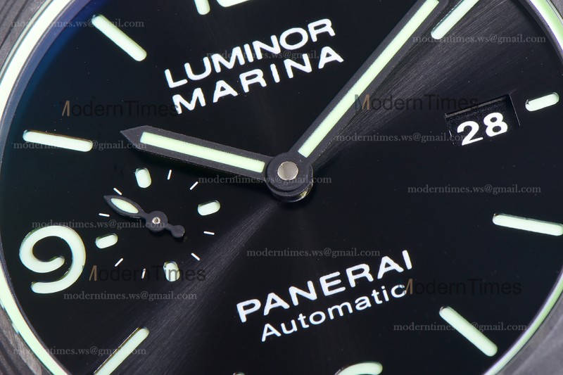 Panerai Luminor Series Carbon SS/LE Blk/Blk VSF Automatic PAM01118