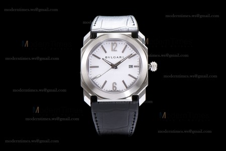 Bvlgari OCTO Series SS/LE Wht/Blk ZLO Automatic 102207 BGO41WSLD