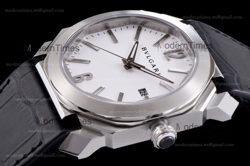 Bvlgari OCTO Series SS/LE Wht/Blk ZLO Automatic 102207 BGO41WSLD