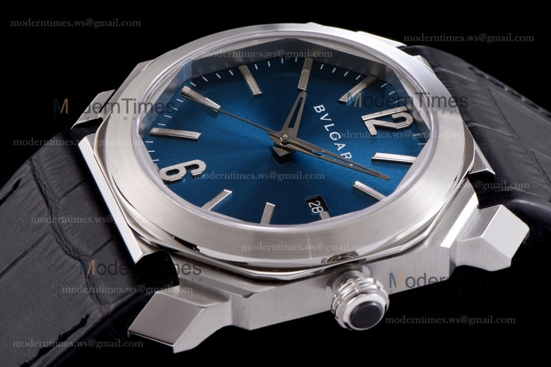 Bvlgari OCTO Series SS/LE Blu/Blk ZLO Automatic 102429 BGO38C3SLD