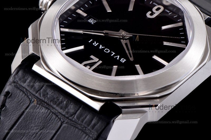 Bvlgari OCTO Series SS/LE Blk/Blk ZLO Automatic 101964 BGO41BSLD