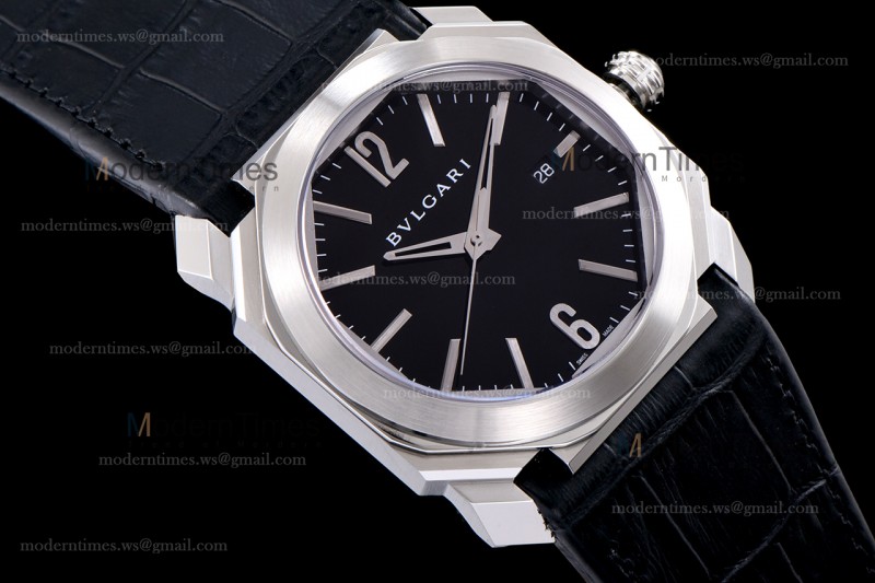 Bvlgari OCTO Series SS/LE Blk/Blk ZLO Automatic 101964 BGO41BSLD
