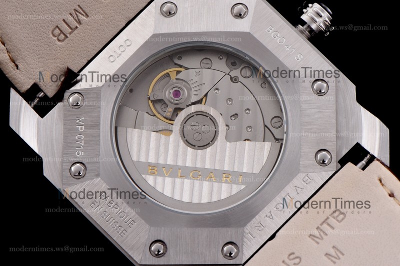 Bvlgari OCTO Series SS/LE Blk/Blk ZLO Automatic 101964 BGO41BSLD